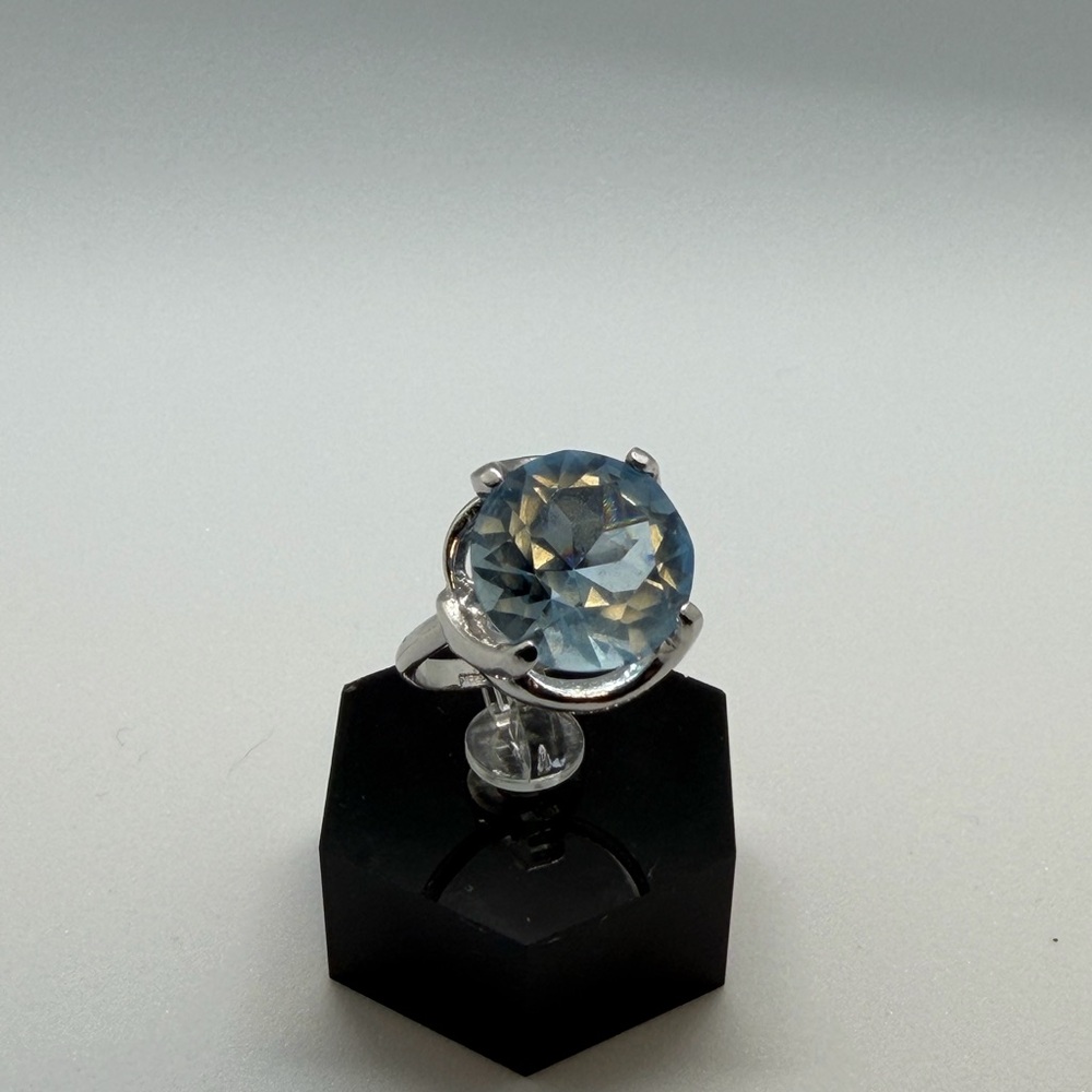 💍 Sterling Silver Blue Gemstone Ring – Size 7.75–8 NEW - Picture 10 of 12
